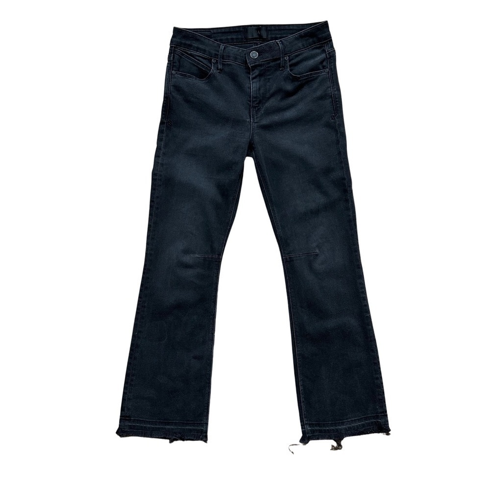RtA Kiki Flare Crop Raw Hem Jeans in Black Dusk Wash Los Angeles - Size 25